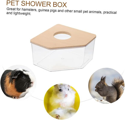 Happyyami Hamster Bath Box for Chinchilla Dust Bath Guinea Pig Accessories Large Small Pet Supplies