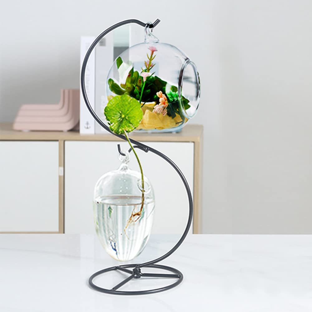 YY YEARCHY Ornament Display Stand Iron Pothook Stand for Hanging Globe Air Plant Terrarium, Witch Ball, Christmas Ornament and Home Wedding Decoration(13.4*4.9",1PCS)