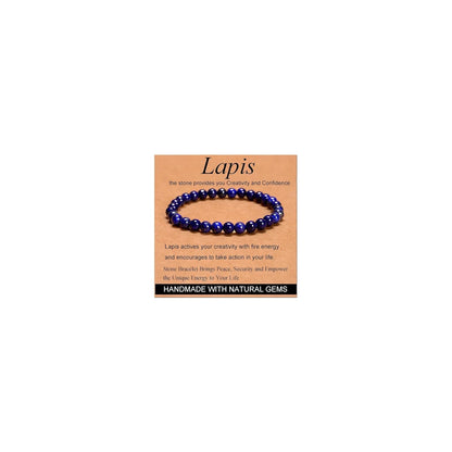 CHELYQST Lapis Lazuli Bracelet - Stone of Creativity and Confidence,Stretch Natural Stone Crystal Beads Jewelry Gifts for Women Men Unisex Adult,6mm