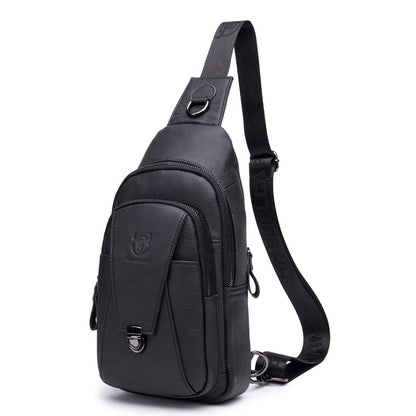 KPYWZER Vintage Leather Sling Bag Bags for Men Women Backpack Shoulder Messenger Crossbody Outdoor Travel Hiking Camping Tactical Chest Pack Daypack Black