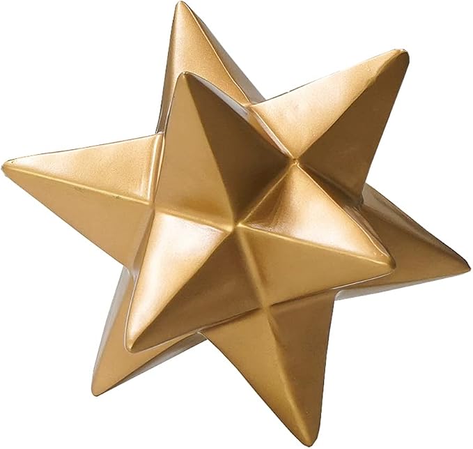 DreamsEden Golden Star Sculpture, Resin Decorative Ornaments Modern Home Decor Accent
