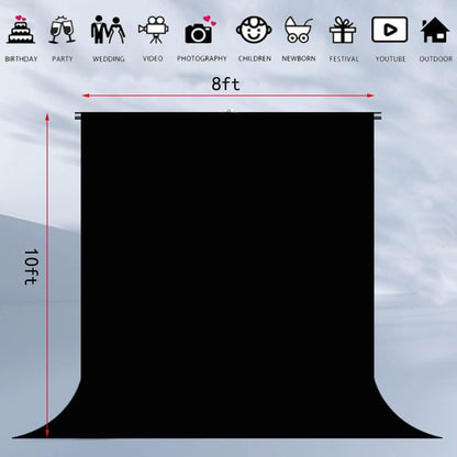 Black Backdrop Background Fabric Backdrop for Shoot Portraits Party Video Studio 8X10ft