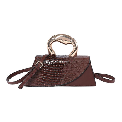 WIGUYUN Women Patent Leather Alligator Purse Crocodile Evening Handbag Clutch Bag Shoulder Cross Body Envelope Bag,Brown