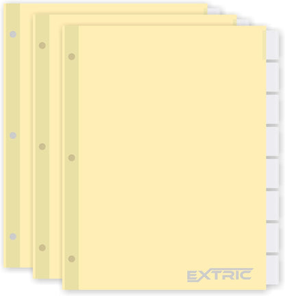 8-Tab Binder Dividers for 3 Ring Binder, Insertable Clear Big Tabs, Letter Size Paper Divider, 8.5 x 11 inch, 3 Sets (24 Dividers Total)