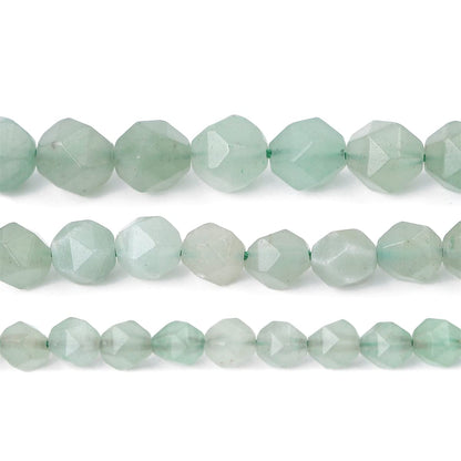 BEADIA Faceted Natural Green Aventurine Jade Stone Round Beads 6mm 36cm/Strand for Jewelry Making