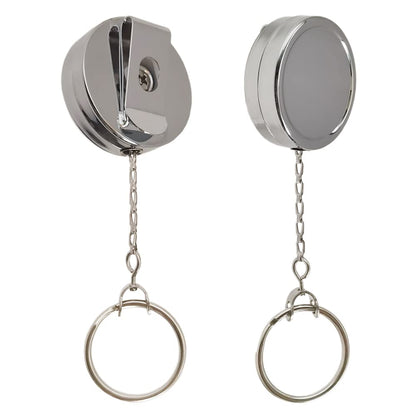 Badge Reels Retractable 2Pack Heavy Duty Badge Reel with Metal Chain, WENSUNNIE Metal ID Nurse Badge Reel Retractable Card Holder Keychain with Clip for Nurse Accessories for Work