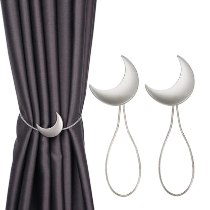 Sorfia Curtain Tiebacks, 2 Pack Magnetic Curtain Tiebacks Moon Curtain tie Back Curtain holdbacks Magnetic Curtain Clips Curtain tie Backs Curtain Clips Holder for Window Draperies Hold Curtains Drape