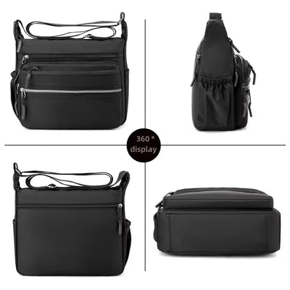 Mudono Messenger Bag for Men Nylon Waterproof Shoulder Bag Large Multi-pocket Crossbody Bag Daily Travel Work Bag Lightweight Satchel