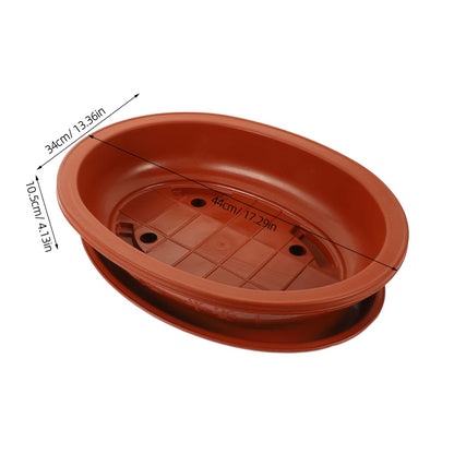 BESPORTBLE Thickened Oval Bonsai Flowerpot with Tray Durable Plastic Planter for Gardening Large Decorative Household Planter for Succulents Ferns and Plants