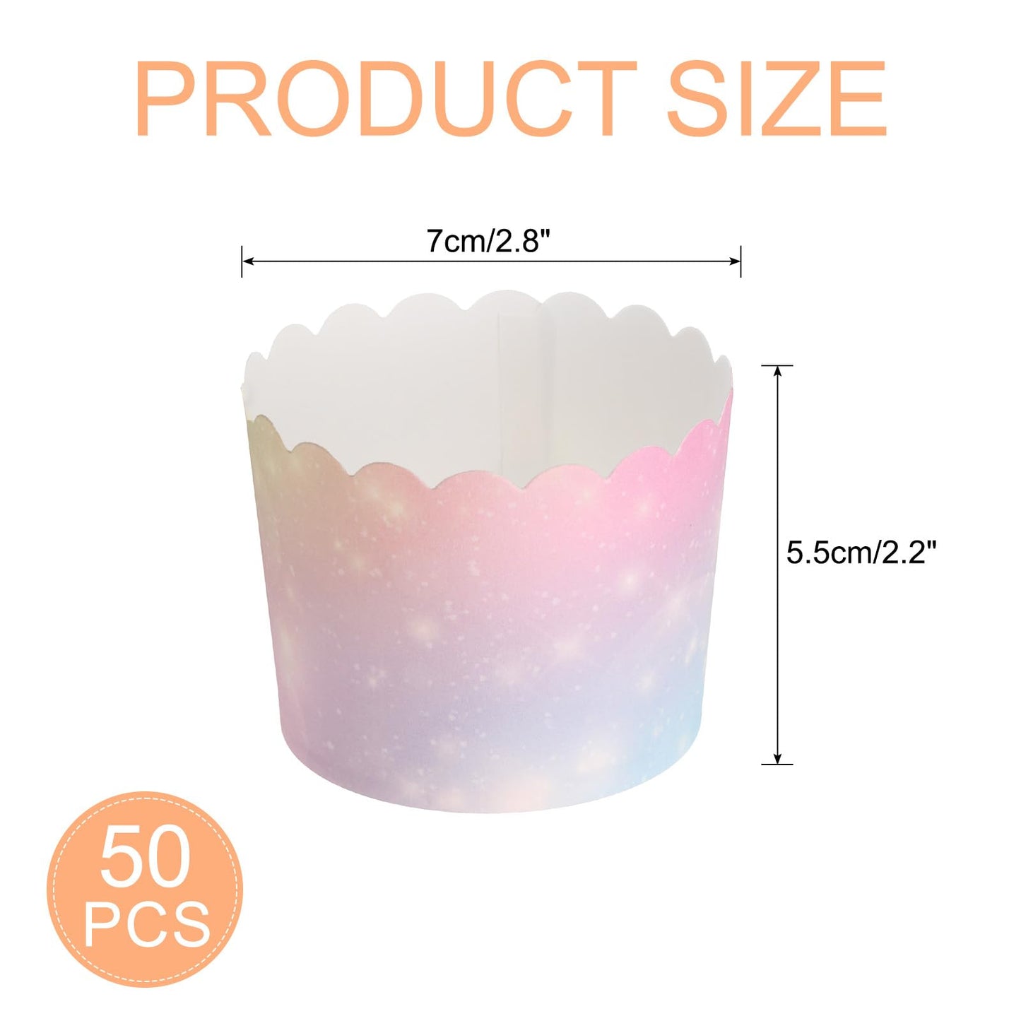uxcell 50pcs Cupcake Wrappers for Wedding, Paper Baking Cups and Muffins Liners for Birthday Wedding Party Supplies (Gradient Pink)
