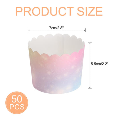 uxcell 50pcs Cupcake Wrappers for Wedding, Paper Baking Cups and Muffins Liners for Birthday Wedding Party Supplies (Gradient Pink)