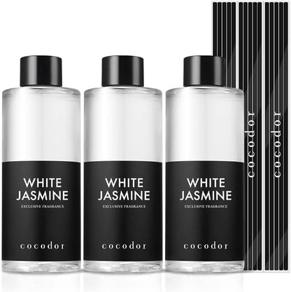 COCODOR Reed Diffuser Oil Refill/White Jasmine /6.7oz / 3 Pack/Aromatherapy, Home Fragrance, Scented Oils, Oils for Reed Diffuser, Bathroom Home Decor