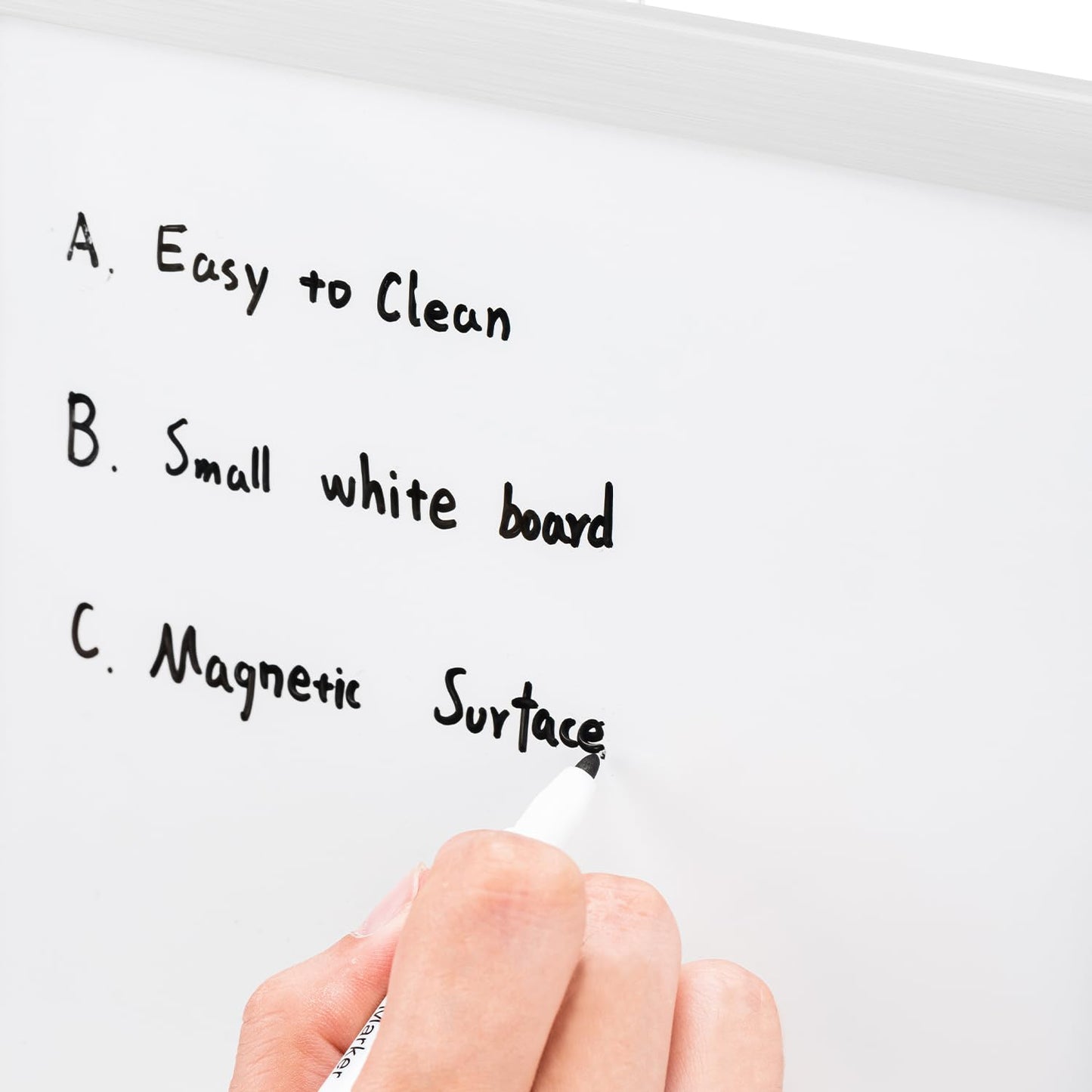Amazon Basics Small Dry Erase Whiteboard, Magnetic, with Marker and Magnets, Lightweight, 8.5" x 11", Plastic/Aluminum Frame