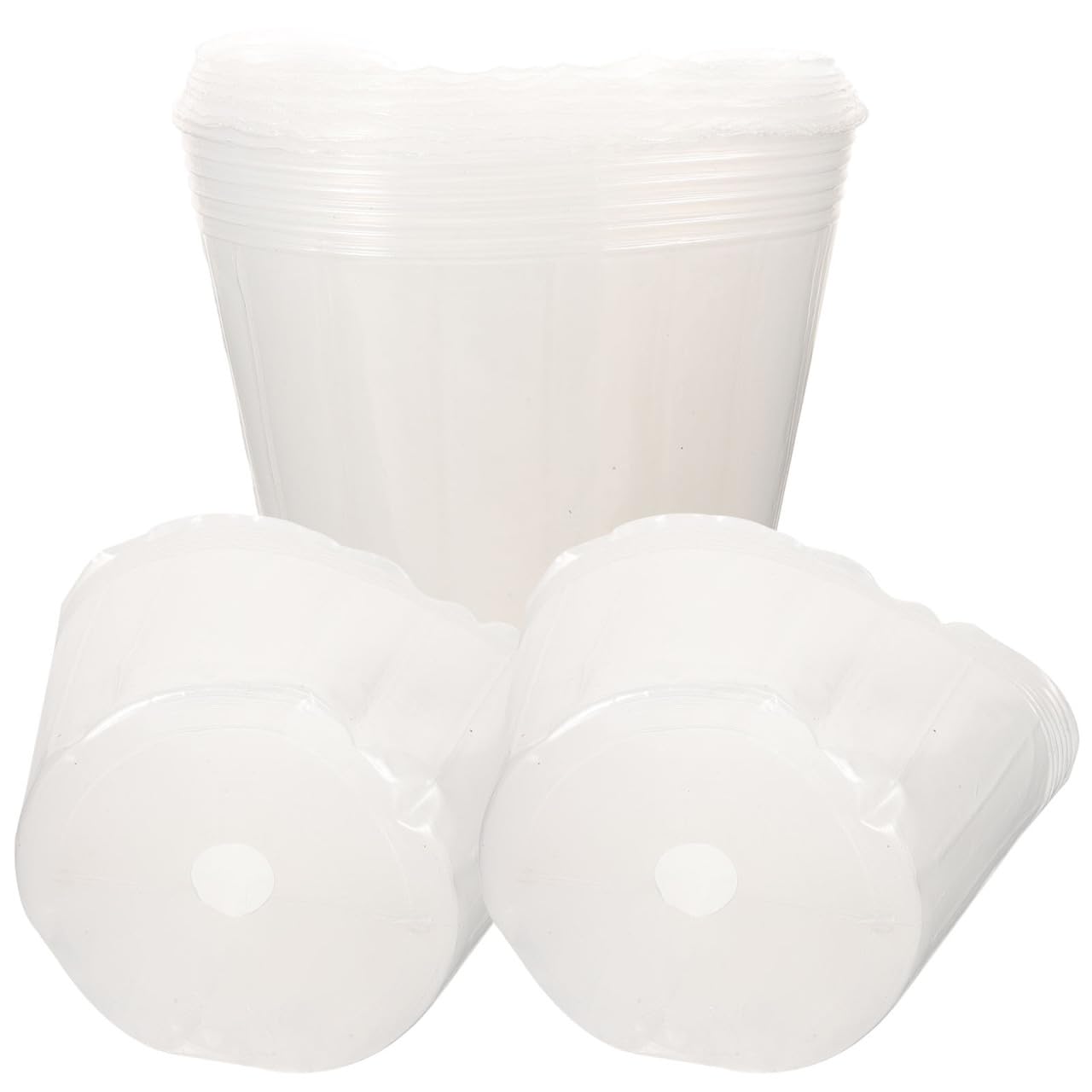 SUPVOX 10-Pack Transparent Flower Pot Liners: 4.5" Clear Plastic Nursery Pots - Root Observation Liners with Drainage Holes for Indoor & Outdoor Garden Plants