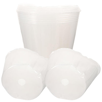 SUPVOX 10-Pack Transparent Flower Pot Liners: 4.5" Clear Plastic Nursery Pots - Root Observation Liners with Drainage Holes for Indoor & Outdoor Garden Plants