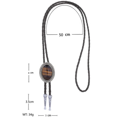 Jeilwiy Bolo Tie Real Stone Tigers Eye Bolo Tie Bolero Ties Men Cowboy Neck Tie Bolo Necklace Cowboy Necktie Mens Bolo Ties Western