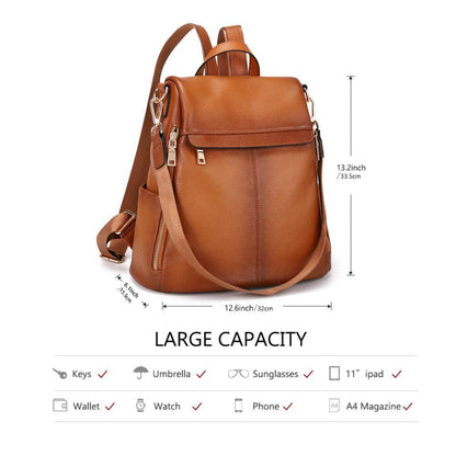Kattee Women's Anti-Theft Backpack Purse Genuine Leather Shoulder Bag Fashion Ladies Satchel Bags