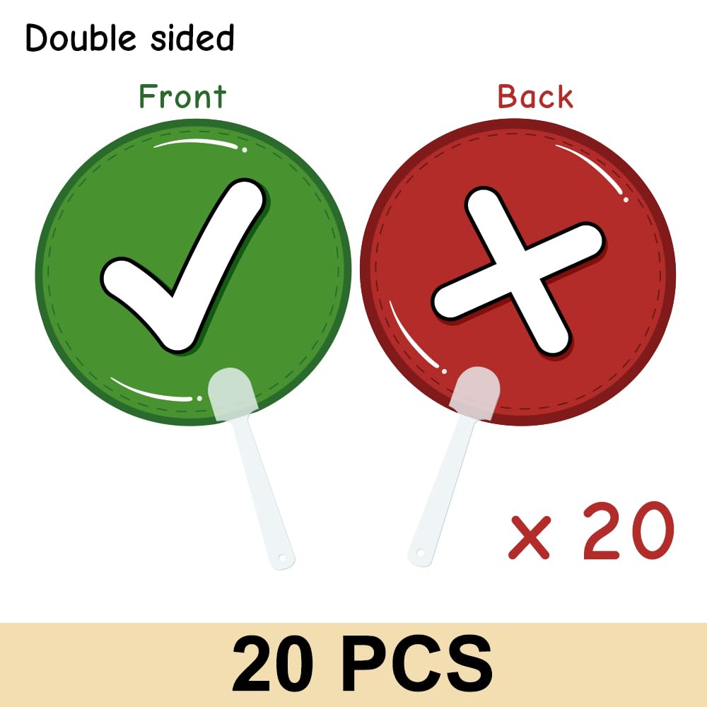Zwttey 20 Pack True or False Classroom Voting Paddles, Classroom Teacher Student Interaction Signs, Event Meeting Election Supplies