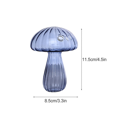 PRTECY 1Pcs Mushroom Glass Vase Creative Mushroom Flower Vase Planters Hydroponic Container Vases for Plants Home Dorm Garden Decor
