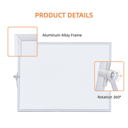 MXG Magnetic White Board Dry Erase, 10x14 Inch Double Sided Small Whiteboard with Stand, Includes 4 Markers, 4 Magnets & Eraser, Portable for Desktop, Wall, Office, & Classroom