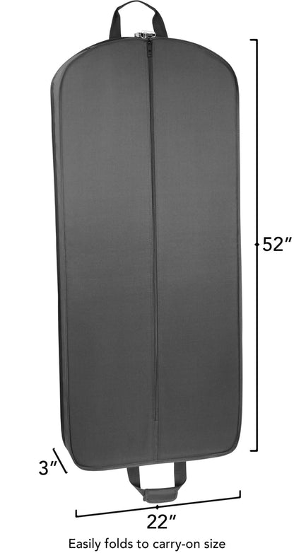 WallyBags® 52” Deluxe Travel Carry-On Garment Bag with Two Pockets, Perfect for Dresses, Suits, Men and Women, Black