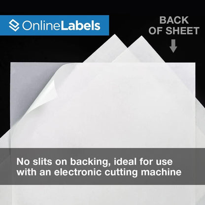 8.5 x 11 Clear Frosted Matte Sticker Paper (Inkjet Printers Only) - 25 Sheets - Full Sheet Labels - OnlineLabels