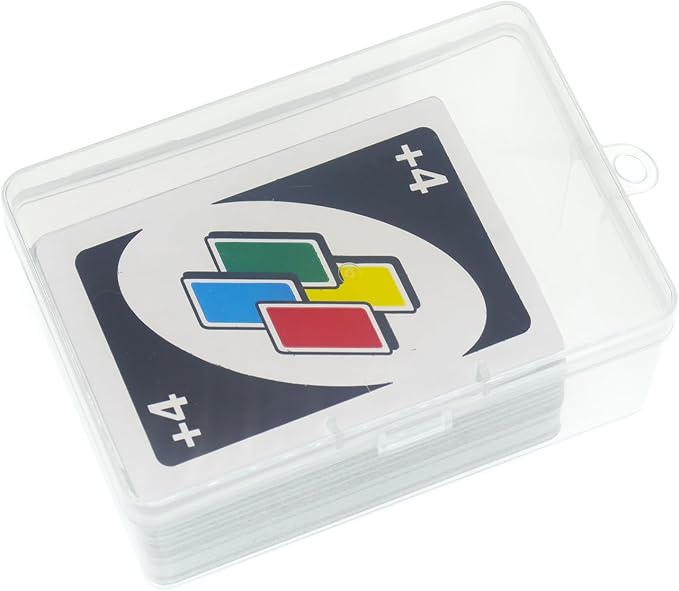 4PCS UNO Card Box Playing Card Case Storage, Plastic UNO Card Case High Capacity Playing Card Storage Box Hold Up to 112PCS UNO Cards (NO Cards)