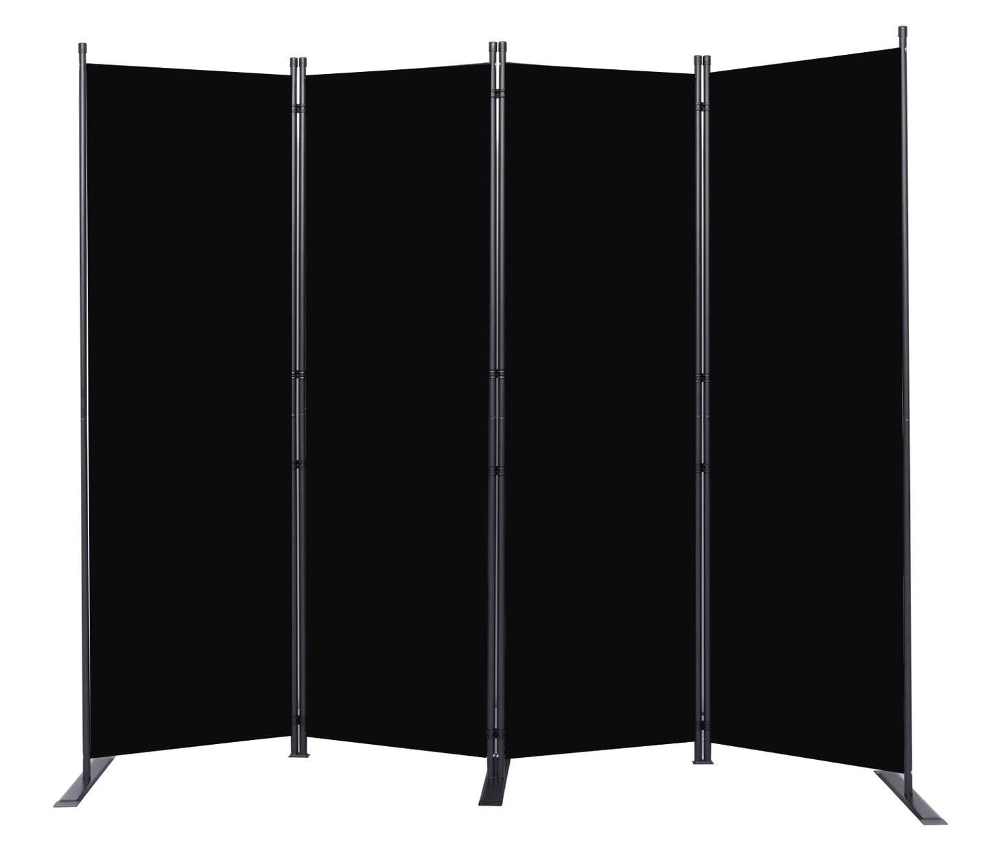 Room Divider 6FT Portable Room Dividers and Folding Privacy Screens, Fabric Divider for Room Separation, Partition Room Dividers Freestanding Wall Divider Screen Studio (Black, 4 Panel-88'')