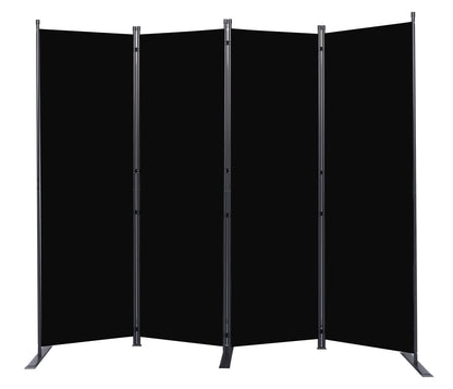 Room Divider 6FT Portable Room Dividers and Folding Privacy Screens, Fabric Divider for Room Separation, Partition Room Dividers Freestanding Wall Divider Screen Studio (Black, 4 Panel-88'')