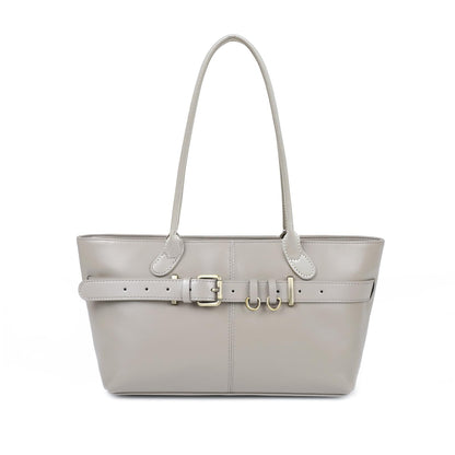 MoreFarther Genuine Leather Tote Bag for Women (Gray)