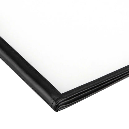 JAPCHET 4 Pack 8.5 X 11 Inch Menu Covers, Restaurant Menu Holder Covers 4 Page 8 View Menu Book Clear Plastic Menu Sleeves with Leather Edge Menu Covers for Restaurants, Hotels and Bars, A4 Size