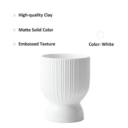 OXART 5.6 Inch Plant Pot, Ceramic Planters for Indoor Plants, Large Indoor Plant Pot with Drainage Holes, Flower Pots, Decorative Pots for Flowers & Herbs, White