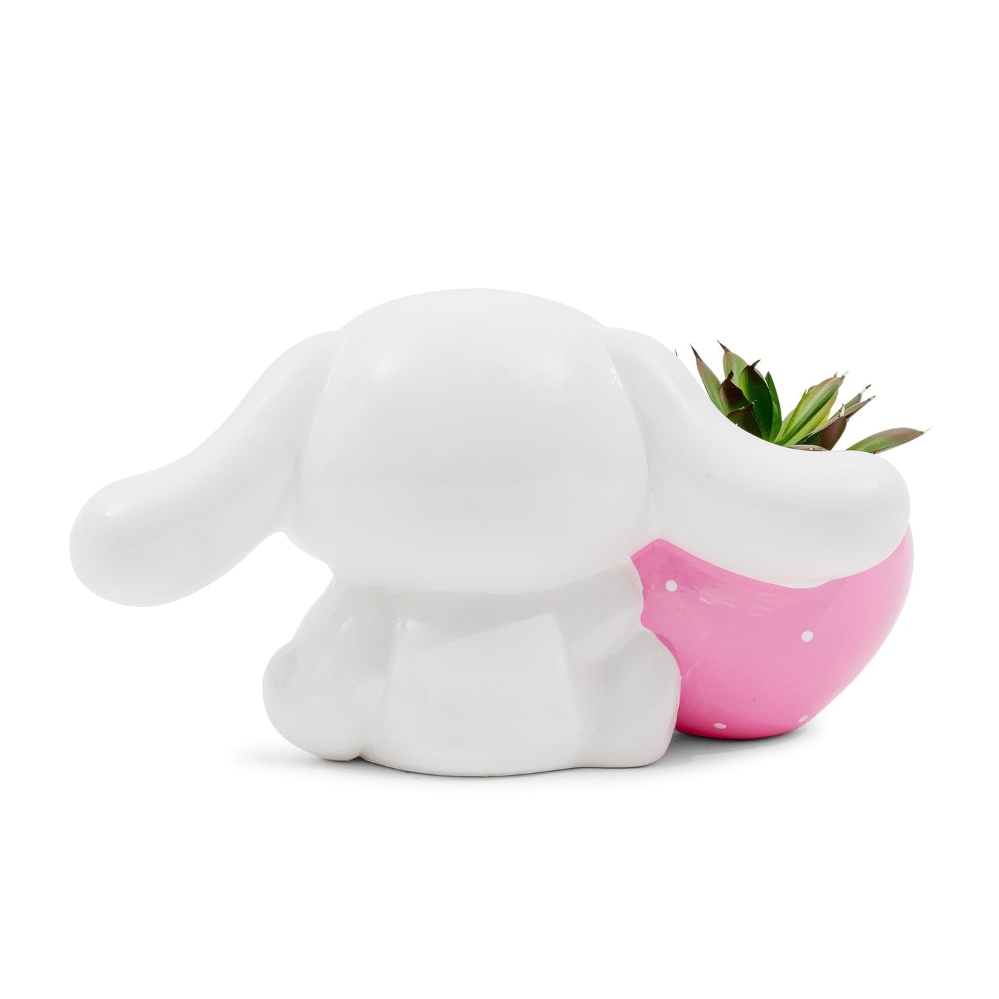 Silver Buffalo Sanrio Cinnamoroll Strawberry 4-Inch Sculpted Ceramic Mini Planter with Artificial Succulent