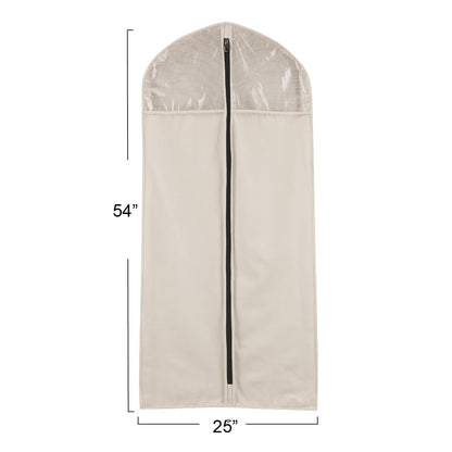 Household Essentials 3392-1 Cedarline Collection Hanging Garment Bag | Dress and Suit Protector | Natural Cotton Canvas,Off-White