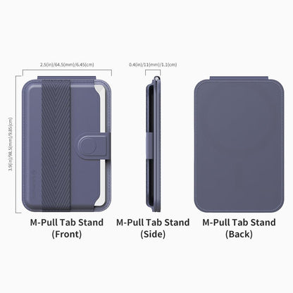 Sinjimoru Pull & Eject Magnetic Wallet for iPhone, 3-Card Holder with Adjustable Stand, Compatible with MagSafe, Lavender