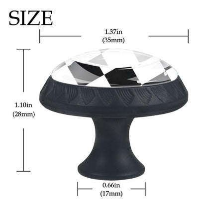 4 Pcs 35mm Cabinet Knobs Black and White Checkered Round Furniture Drawer Handles Dresser Cupboard Pulls with Screws for Home, Kitchen, Bathroom (1-3/8 Inches)
