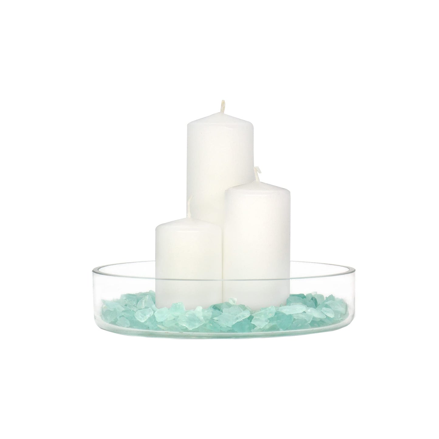 CYS Excel Clear Wide Glass Cylinder Vase (H:1.5" D:7.5") Flower Vase Centerpieces Hurricane Floating Pillar Candle Holder Terrarium Planter