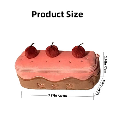 Vobomo Cherry Cake Pencil Case Big Capacity Pen Holder Plush Pencil Pouch Box Cute Aesthetic Pen Case (Cherry)