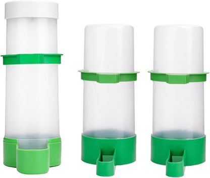 Bird Feeder, Bird Water Dispenser for Cage, XISTEST 2PCS Automatic Bird Water Feeder with 1PCS Food Feeder for Cage Pet Parrot Budgie Lovebirds Cockatiel (2pcs 140ml + 1pcs 150ml)