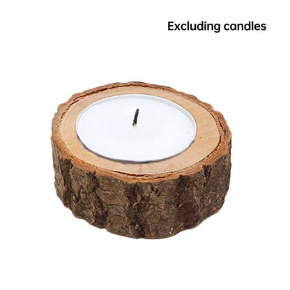 12pcs Wooden Tealight Candle Holder Wood Votive Tealight Holder Tealights Candlestick Pillar Candle Stands for Dining Table Wedding Party(Color:Wood)