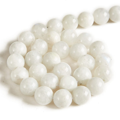 35pcs 10mm Moonstone Beads Natural Gemstone Beads Round Loose Beads for Jewelry Making