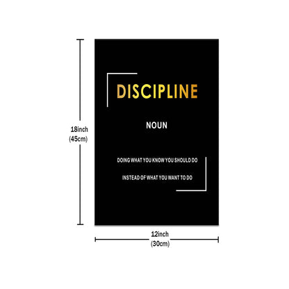 Motivational Canvas Wall Art Inspirational Entrepreneur Quotes Painting Print Discipline Noun Picture Poster Office Decor for Modern Home Gym Bedroom Living Room Artwork Ready to Hang [12''Wx18''H]