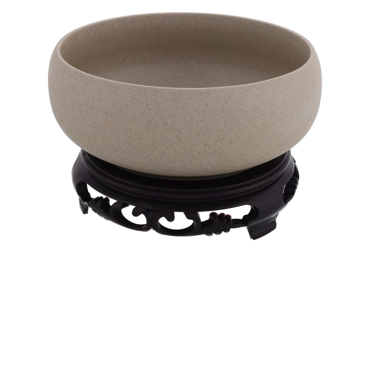 Ceramic Bowl, Hydroponic Planter Water Lily Bowl with Stand Ceramic Lotus Planter for Lotus Flowers Decorative Garden Flower Pot Container