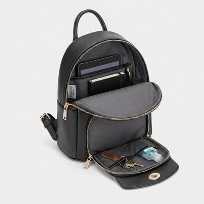 Rosvovo Mini Leather Backpack for Women - Anti-Theft Small Purse with Secured Zipper & Tassel