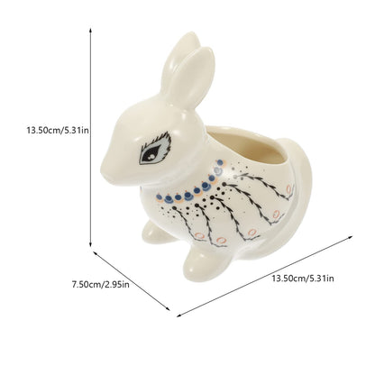 GANAZONO Flower Pots Mini Ceramic Bunny Planter Decorative Cartoon Rabbit Small Flower Pot Succulent Planter for Succulent Plant Cactus Flower Style 2 Animal Succulent Pots