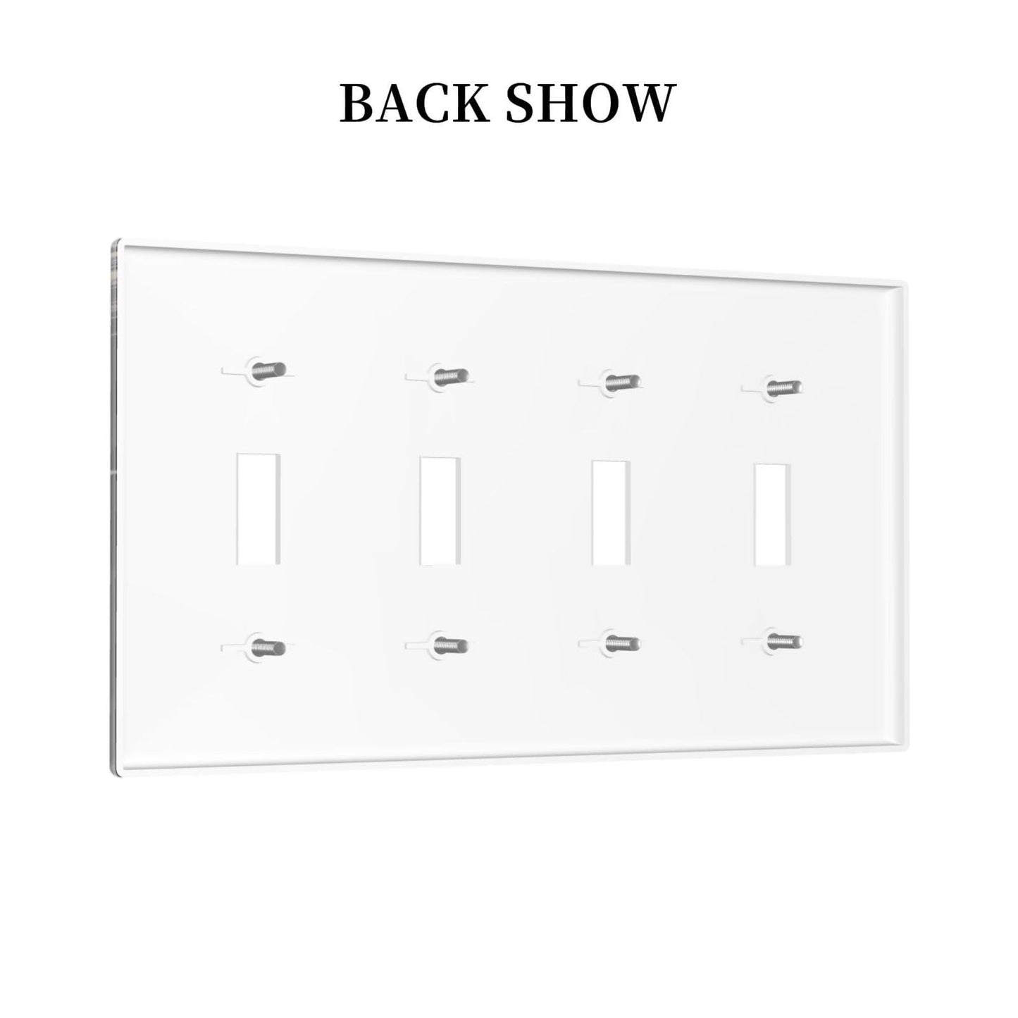 White Cat Tarot Moon Phases Moth Celestial Gothic Light Switch Covers Quad Toggle Electrical Faceplate 4 Gang Wall Plate Decorative Switch Plates Cover for Kids Room Bedroom Decor