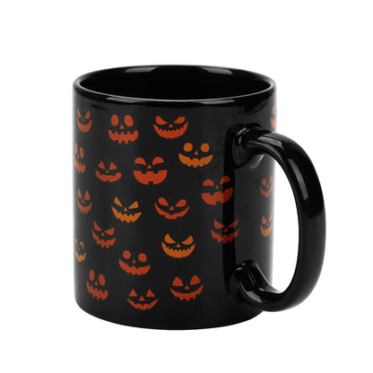 Bioworld Halloween Skulls & Jack-o'-Lantern Faces 2-Pack 16 Oz Ceramic Mugs