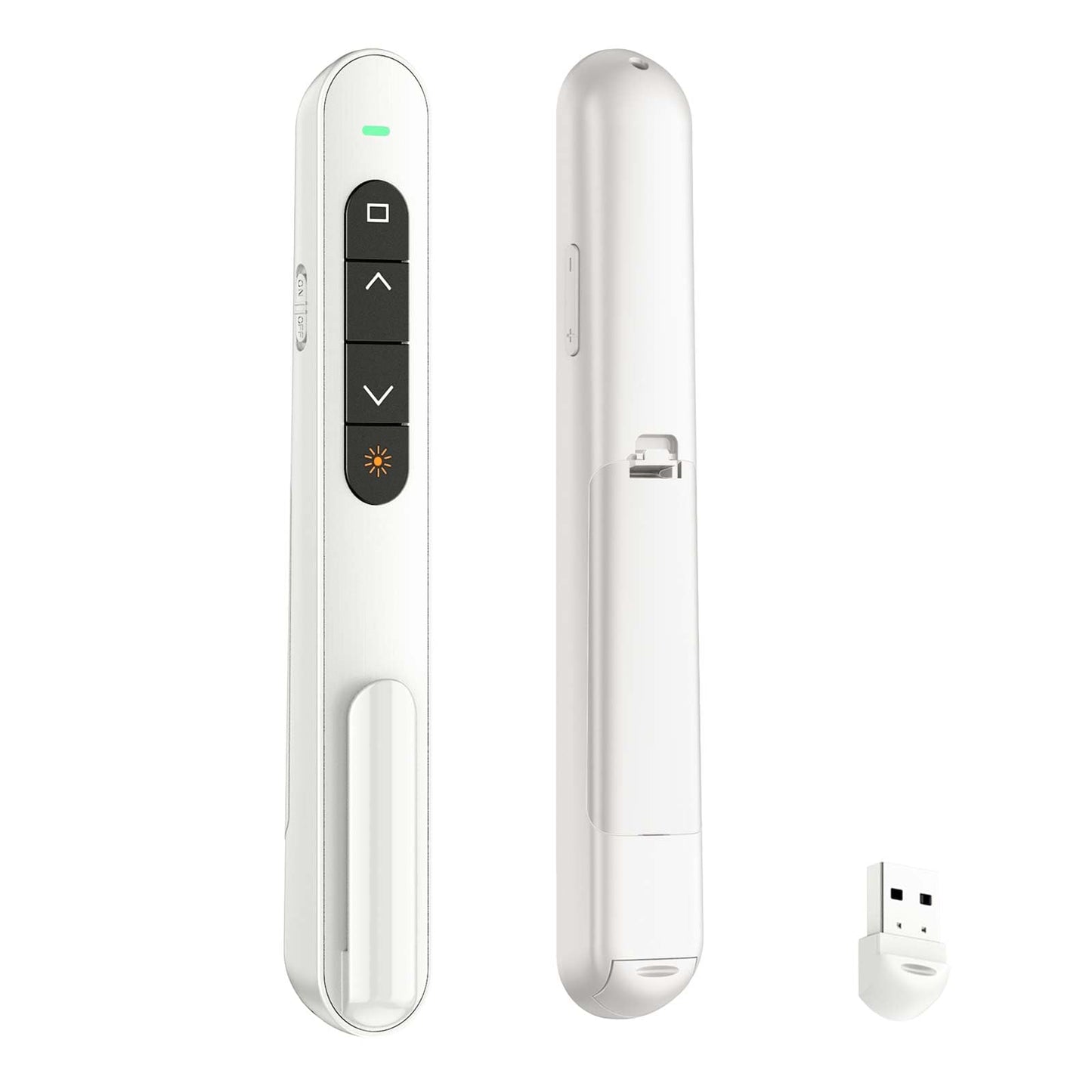 QUI Presentation Clicker with Volume Control, 2.4GHz USB Wireless Presenter Remote, PowerPoint Clicker Slide Advancer Compatible with Mac, Windows, Google Slides, Keynote