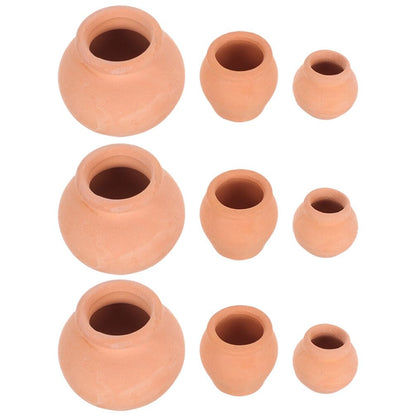 Sewroro 9pcs Mini Ceramic Succulent Nursery Pots, Small Clay Pots Mini Terracotta Planter for Small Spaces and Office Decor