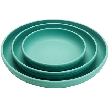 Sungmor Plastic Plant Saucer Drip Trays - Set of 3 (6.8" & 9.2" & 11.5") Emerald Green Plant Pot Saucers Plate - Round Flowerpot Drip Tray for Indoor & Outdoor Potted Plants